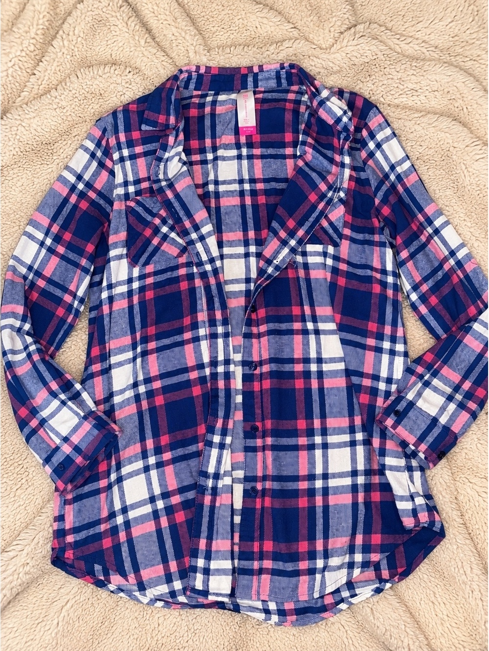 No Boundaries womans Button-Up Plaid Shirt Size 2XL